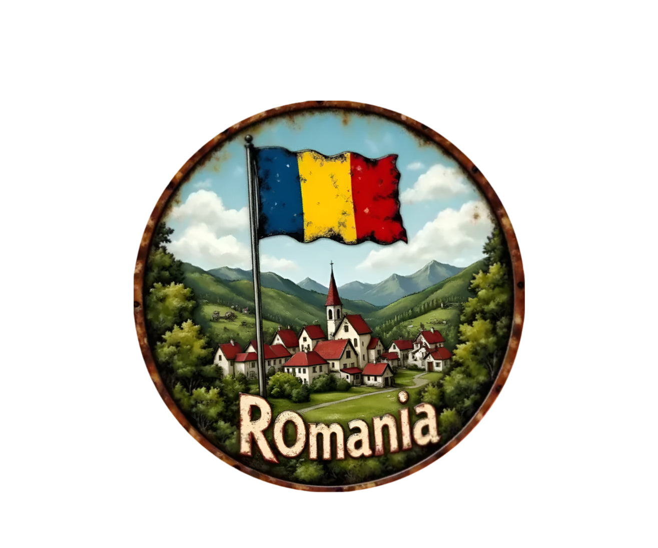 Magnet - Village & Flag
